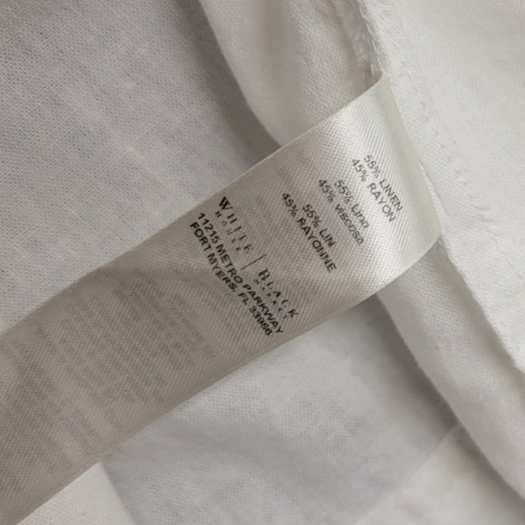 M | Wh | Linen X | Vest Top | Tie Waist | WHITE HOUSE BLACK MARKET - Picture 5 of 7